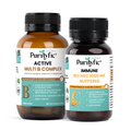 PURITYFIC Mental & Immunity Wellness Bundle (2 Bottles) - Vitamin B Complex + High Strength Buffered Vitamin C for Stress Support and Immune Defense