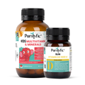 PURITYFIC Family Bone & Growth Support (2 Bottles) - Kids Multivitamin (12 Vitamins and 5 Minerals) + Vitamin D3 for Bone Strength, Growth & Daily Wellness