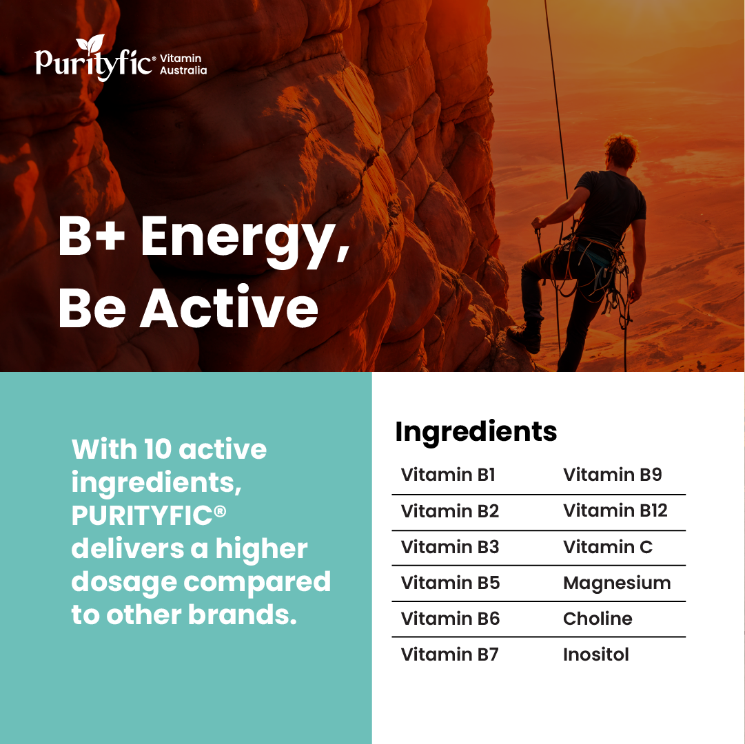 Purityfic Active Multi B Complex 60 Tablets - Boost Energy & Support ...
