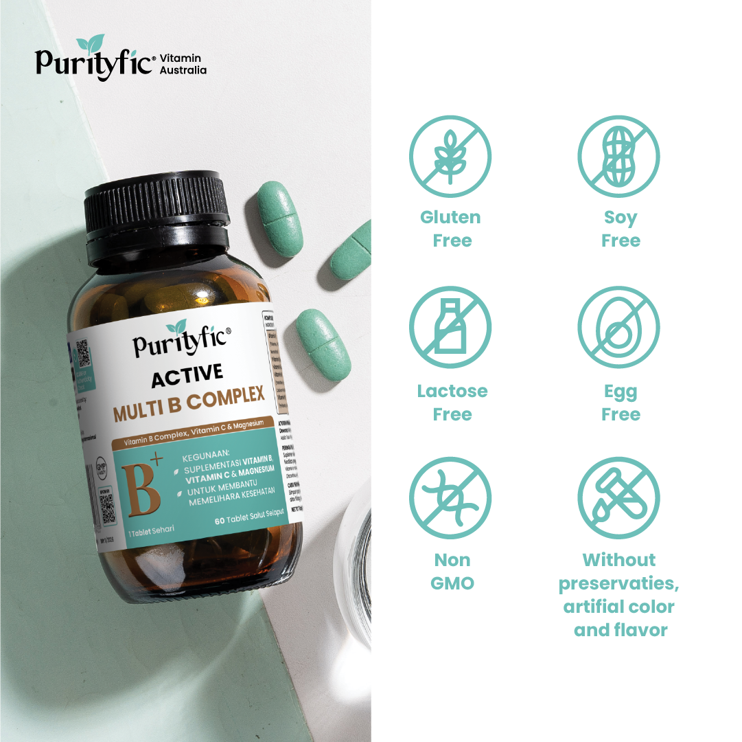 Purityfic Active Multi B Complex 60 Tablets - Boost Energy & Support ...