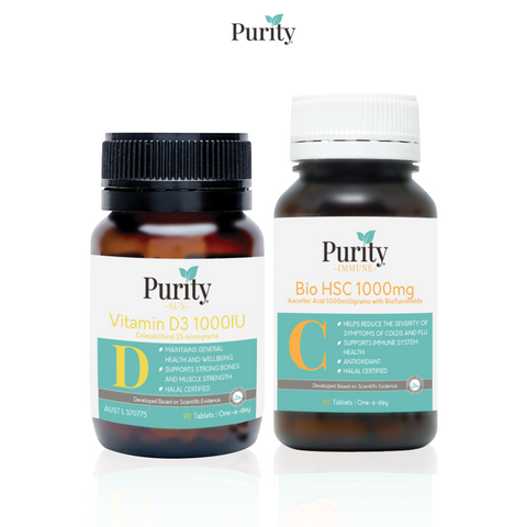 _Purity Purityfic Vitamin Australia Immunity Vitamin Combo (2 bottles) _ Vitamin D and High Strength Vitamin C